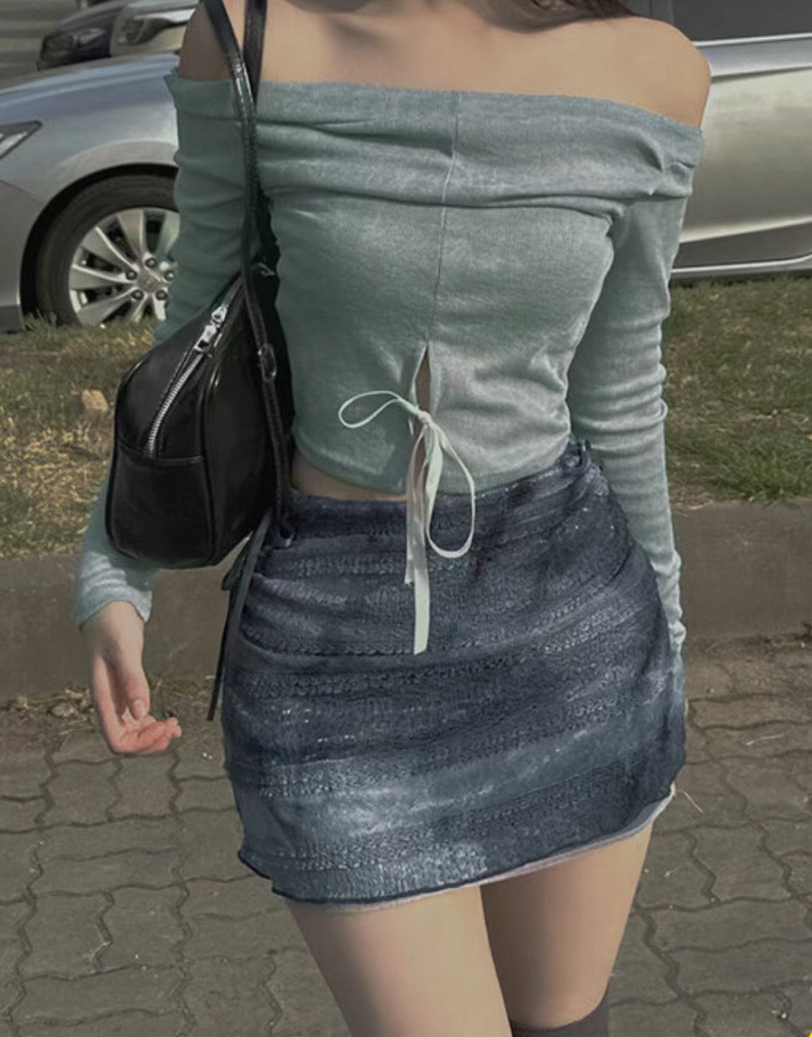 Tie dye lace skirt