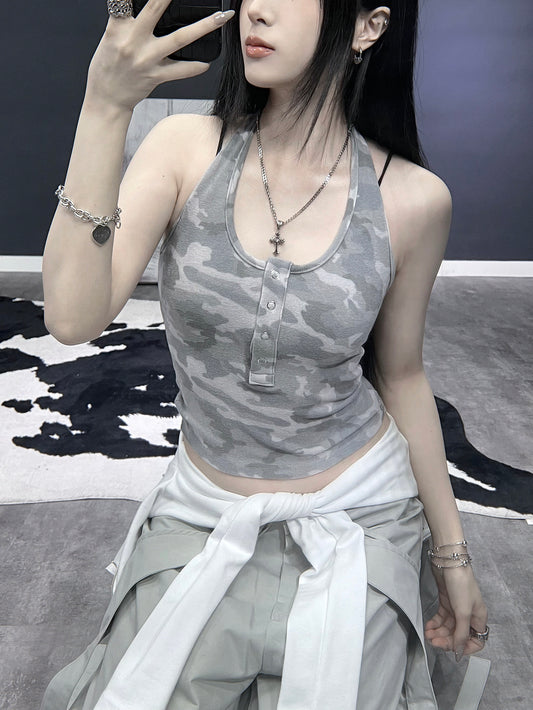 迷彩掛頸背心