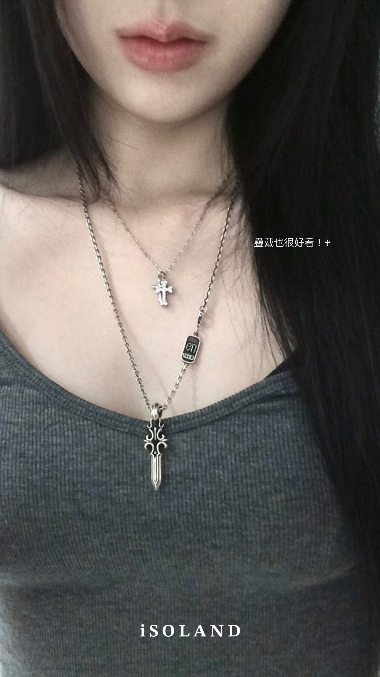 [ OFUSE ] idle Yuqi同款 Cubic cross necklace