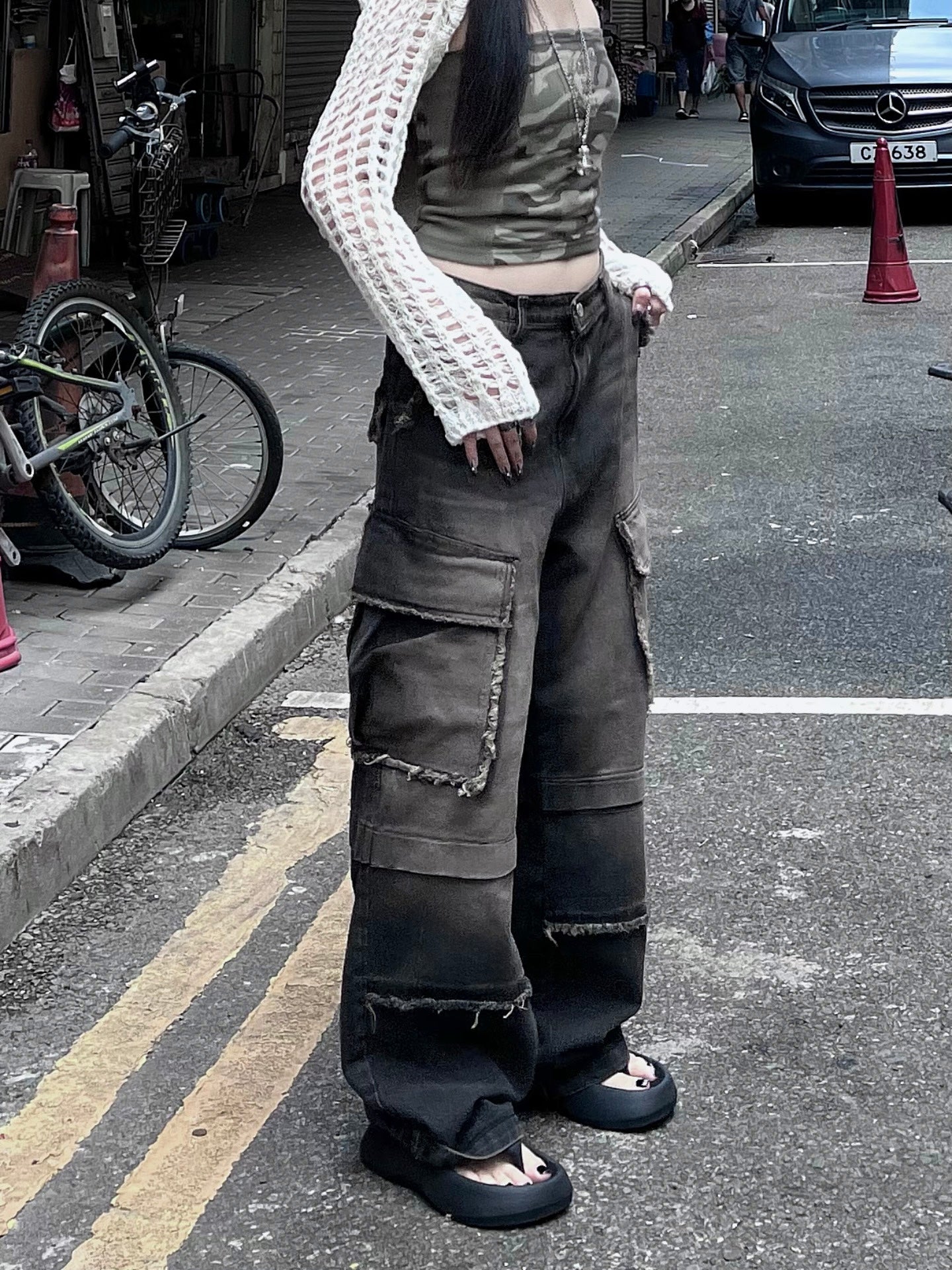 [unisex] 啡黑色100分牛仔褲
