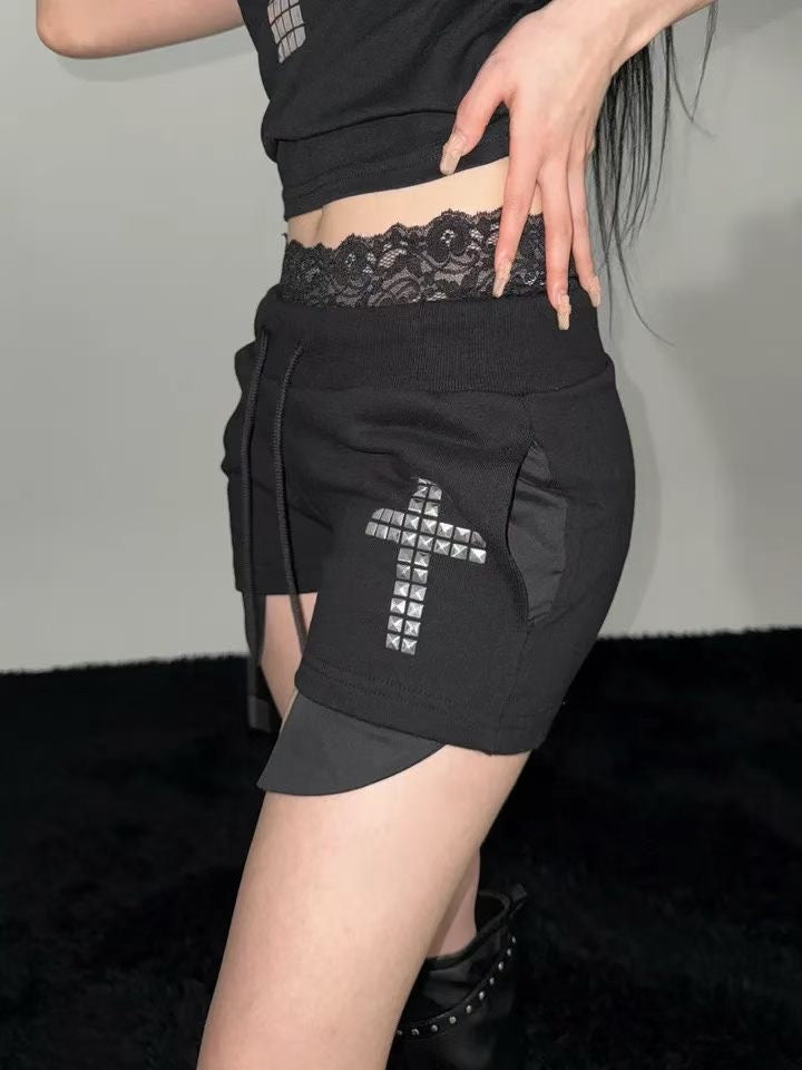 layer必備!!♡ ‘Life is wet’ lace shorts