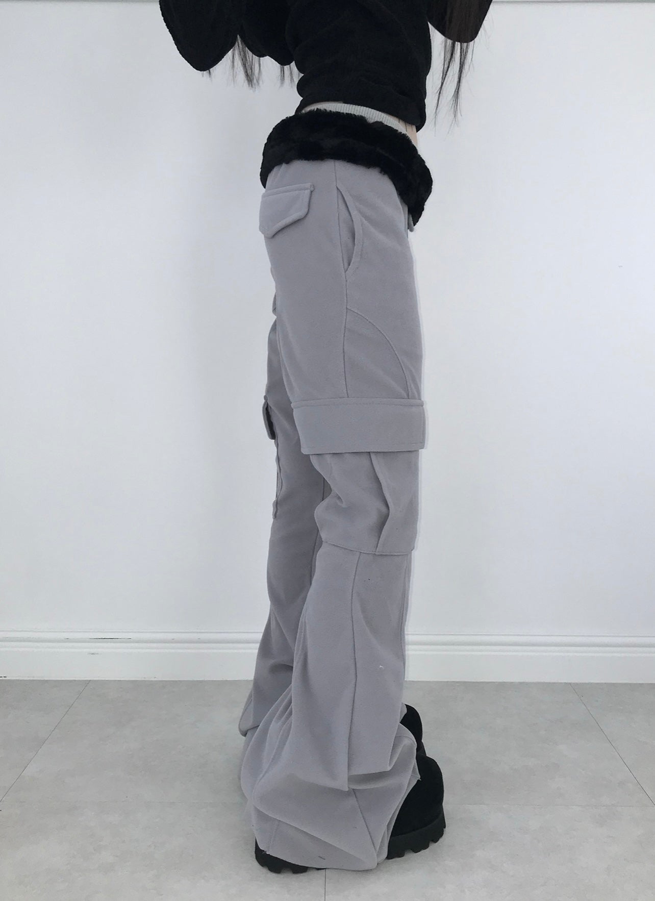 404 cargo bell-bottom pants