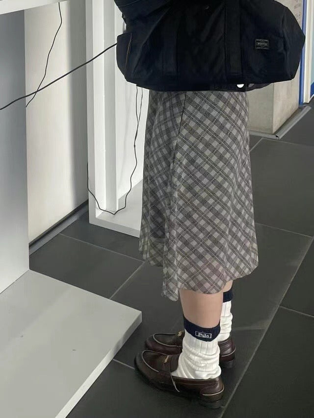 NANA checker midi skirt