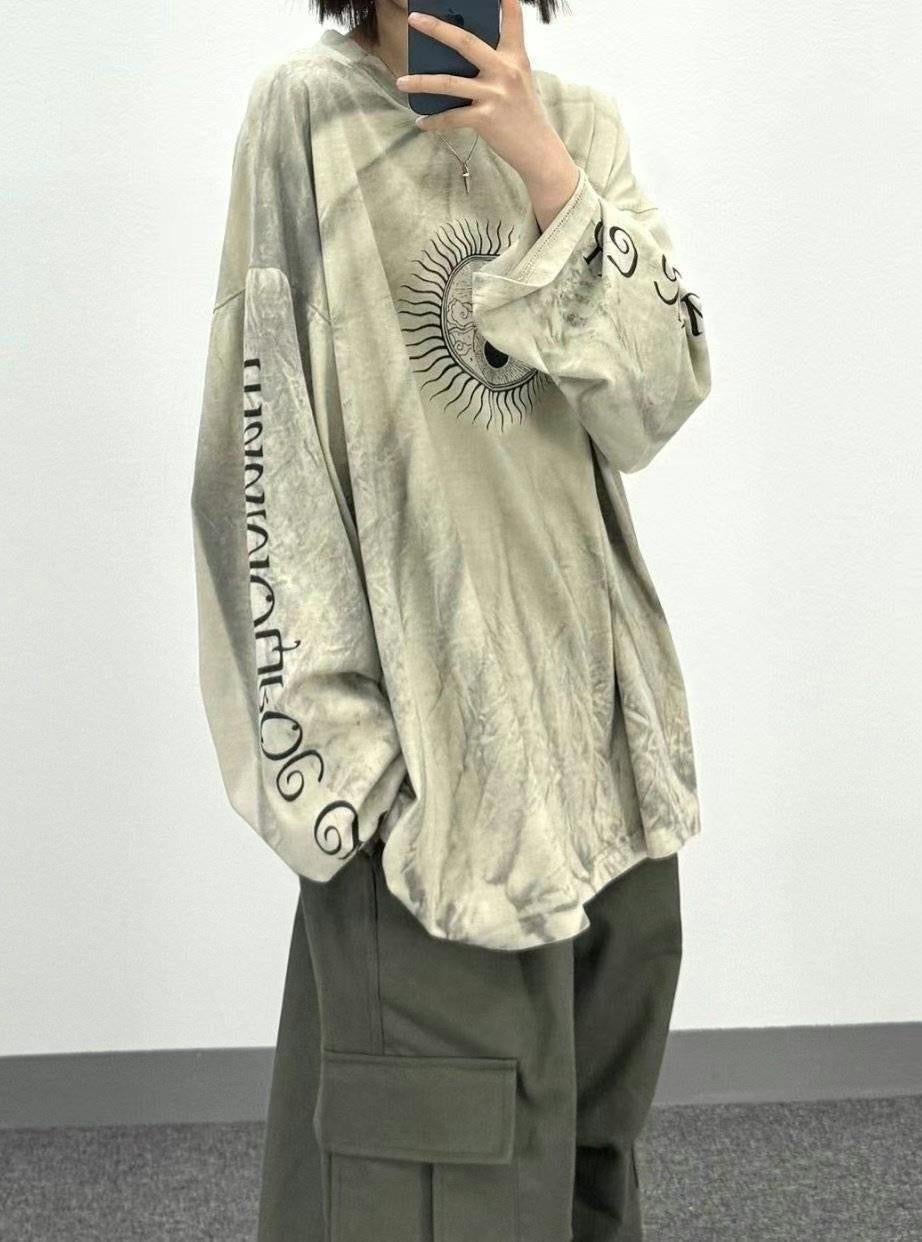 Sun n moon print long sleeve