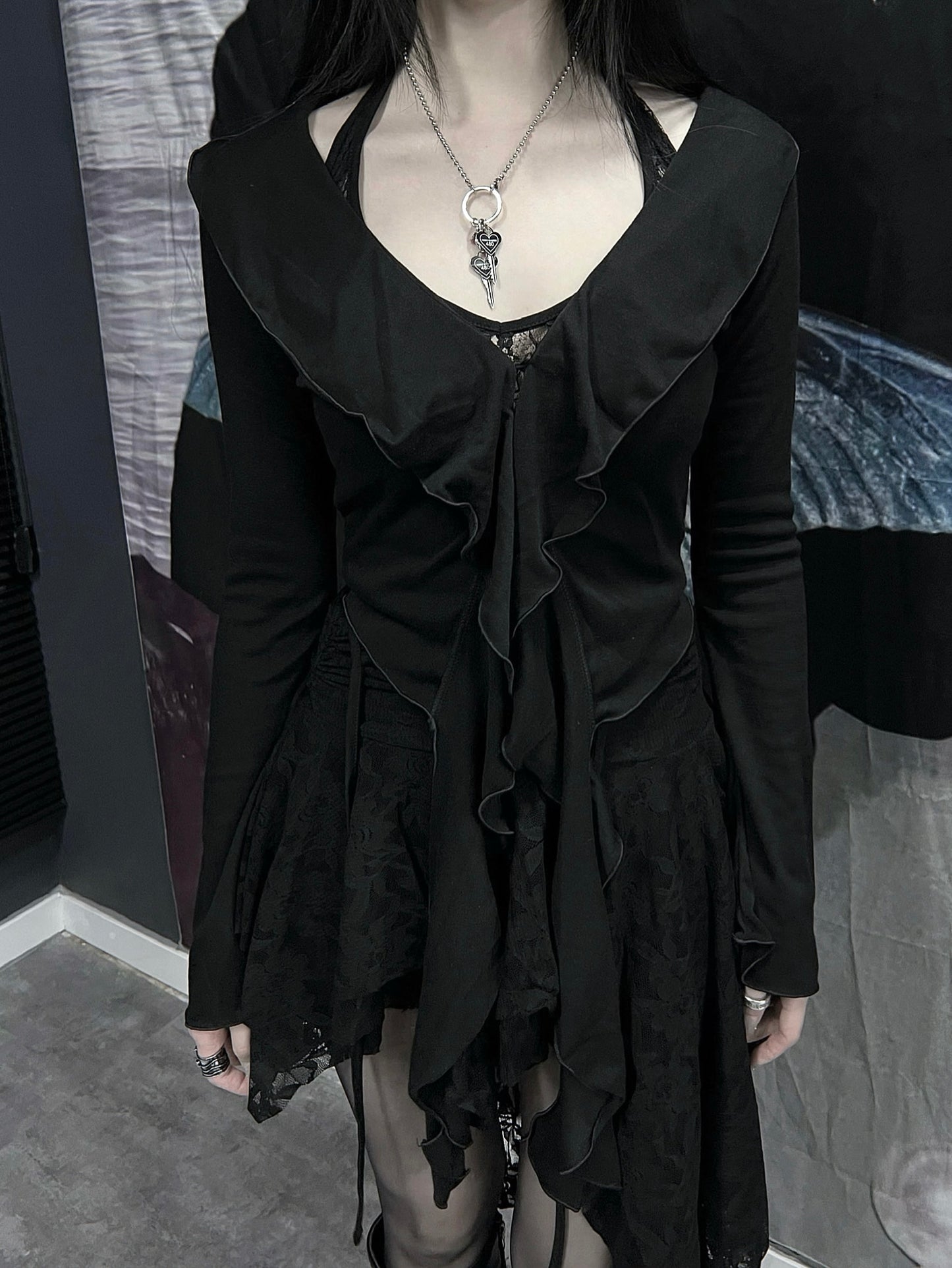 Secrets ruffle cardigan