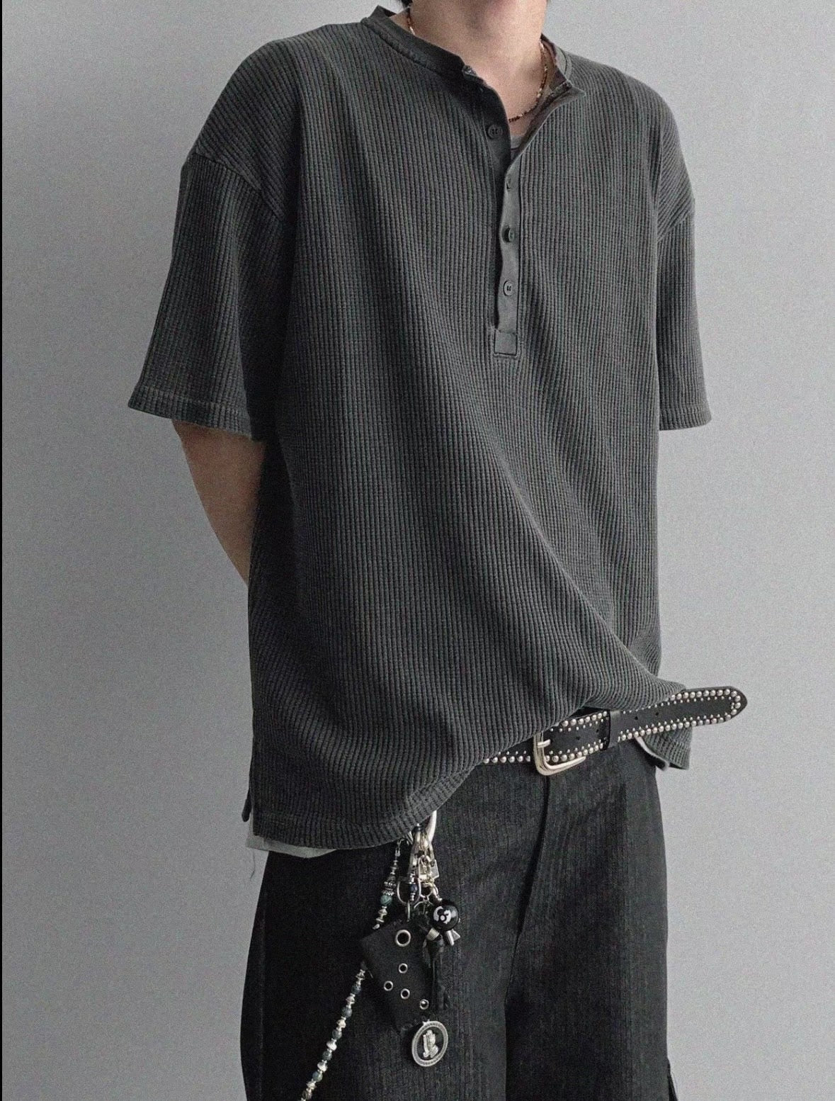 Waffle Henry collar tee