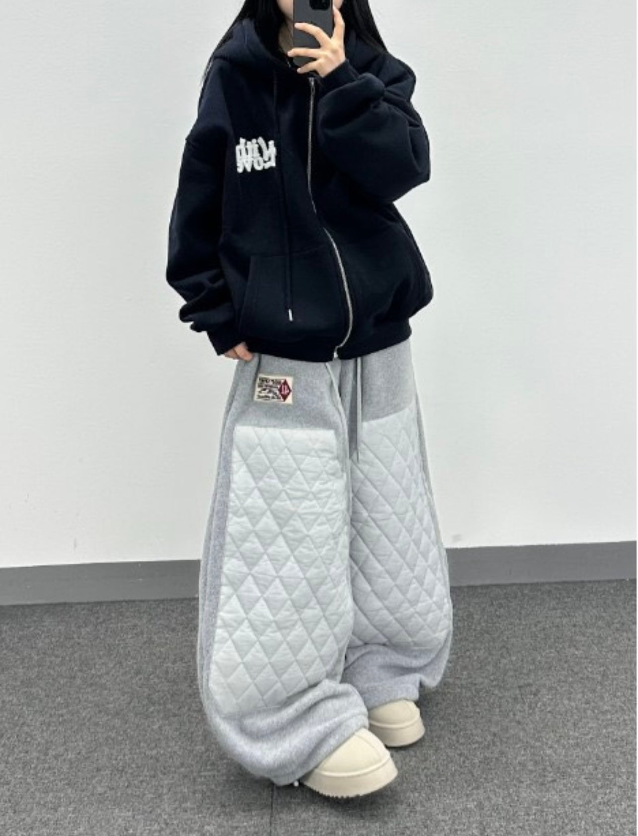 [ unisex ] 毛茸茸拼布褲
