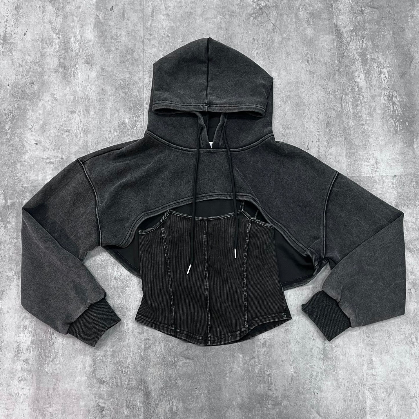 cropped hoodie twins set