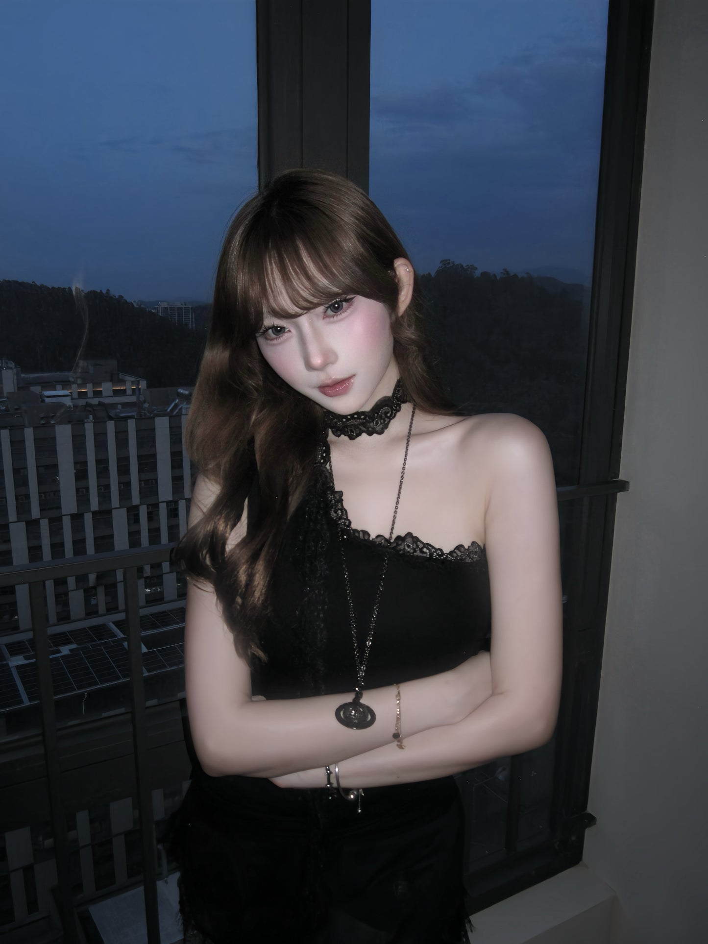 [ ASA同款❤︎ ]
‘SUGAR HONEY ICE TEA’ top
with lace muffler