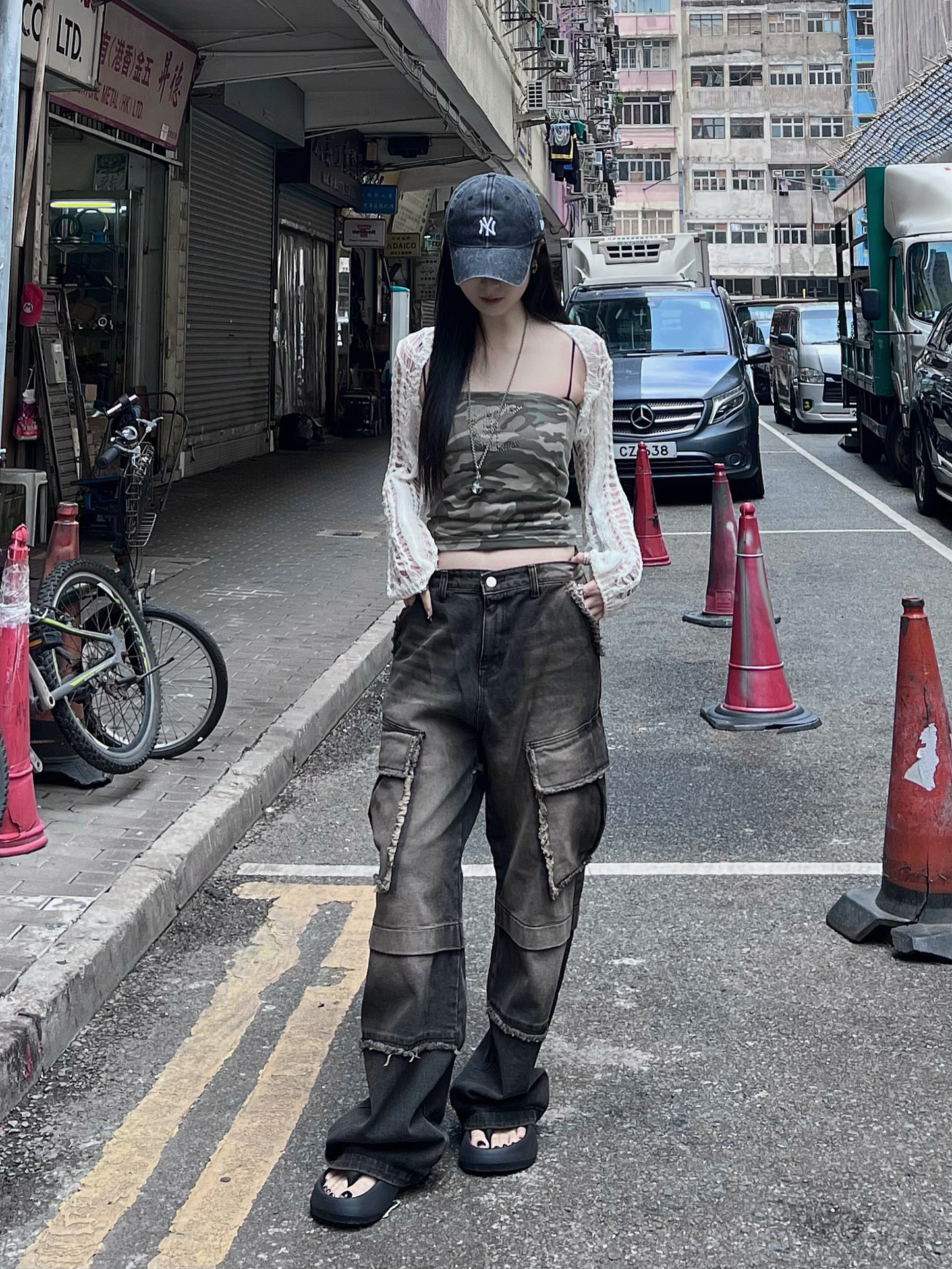 [unisex] 啡黑色100分牛仔褲