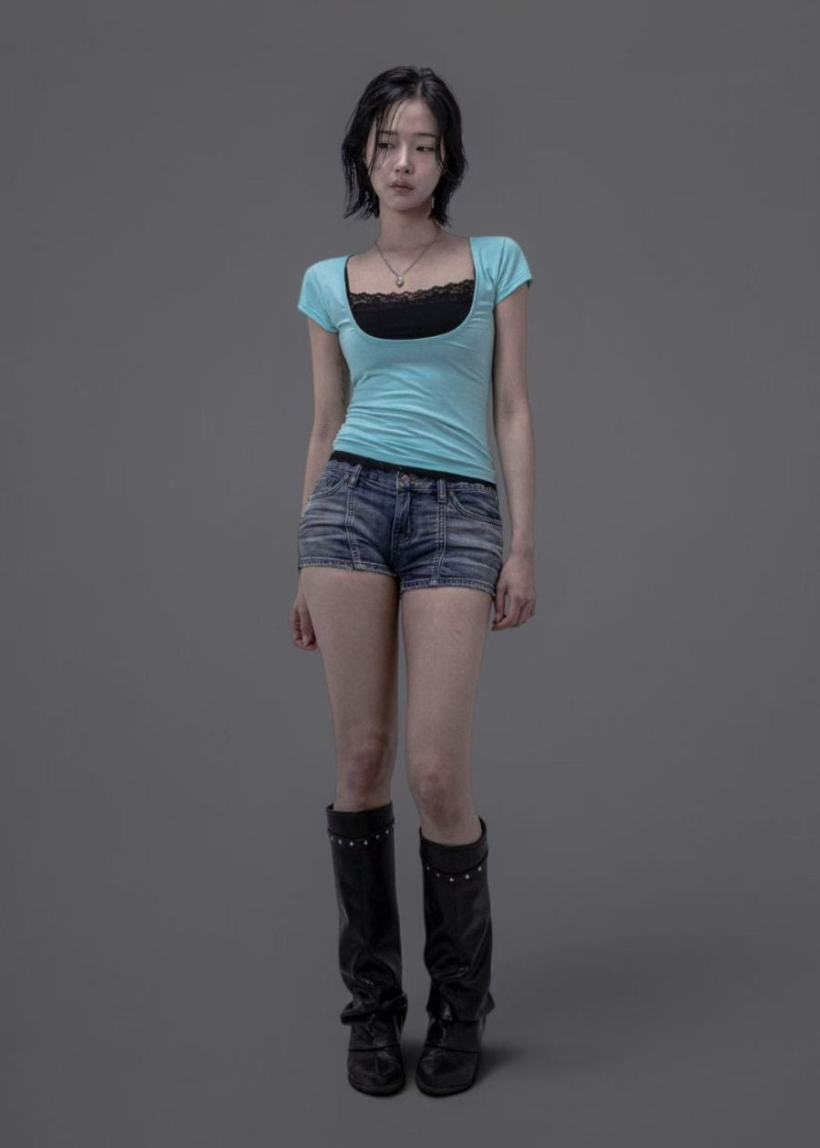 [ Giselle同款 ]
‘Flirty’ denim  shorts