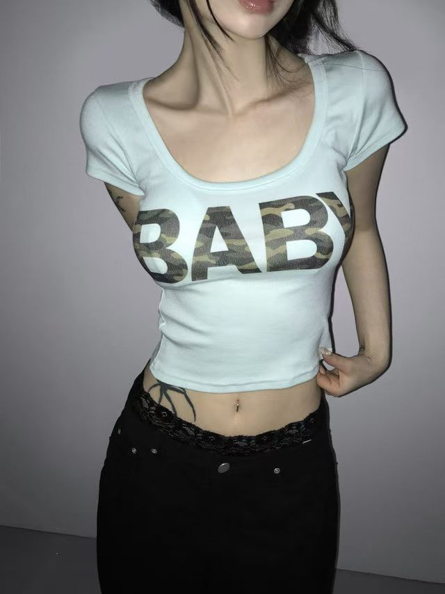 Camo baby tee