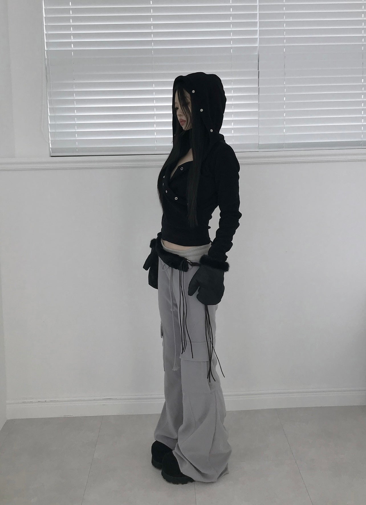 404 cargo bell-bottom pants