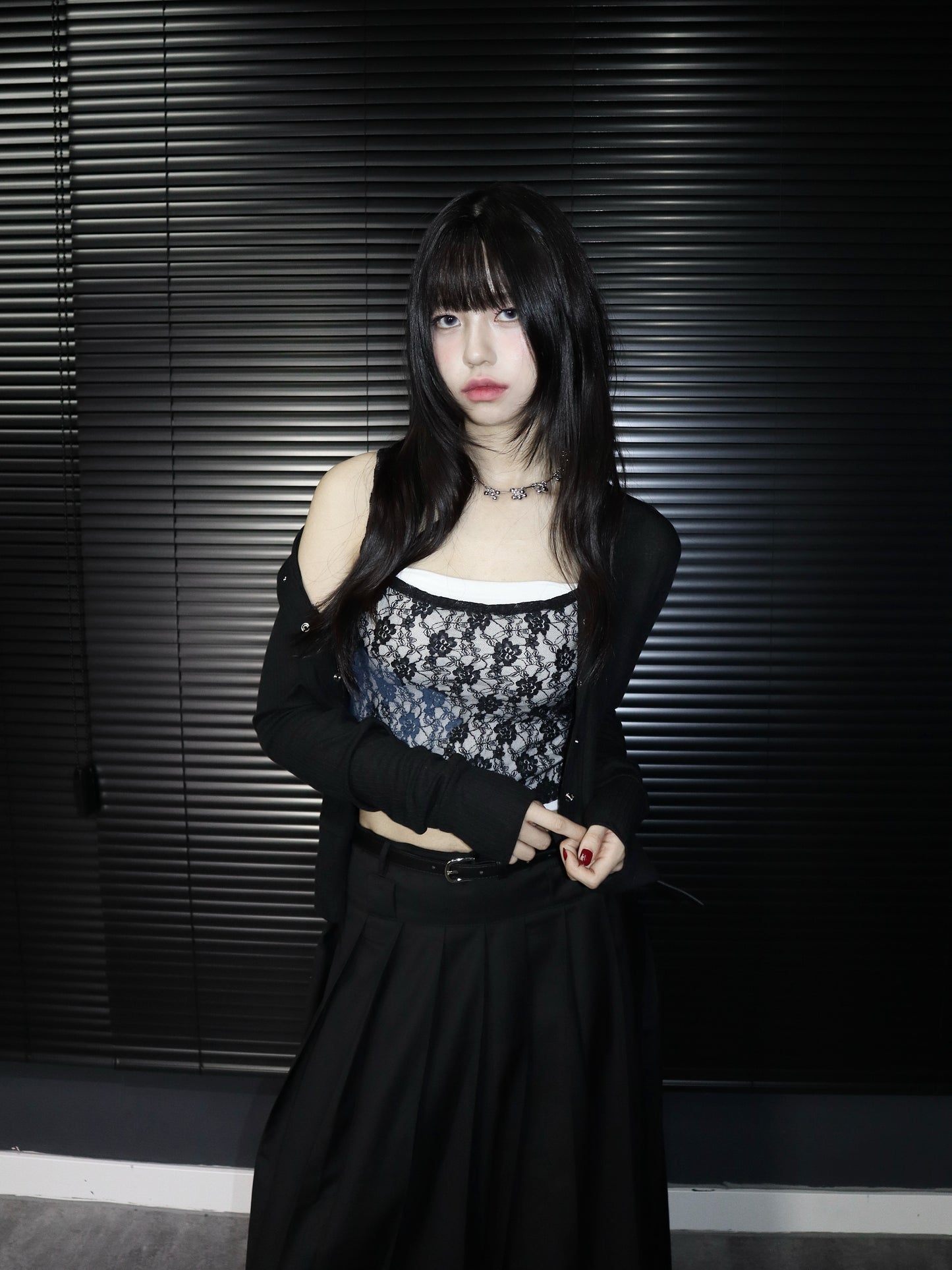 flower lace see through tank top
