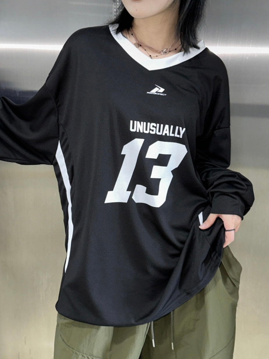 Number 13 v neck jersey