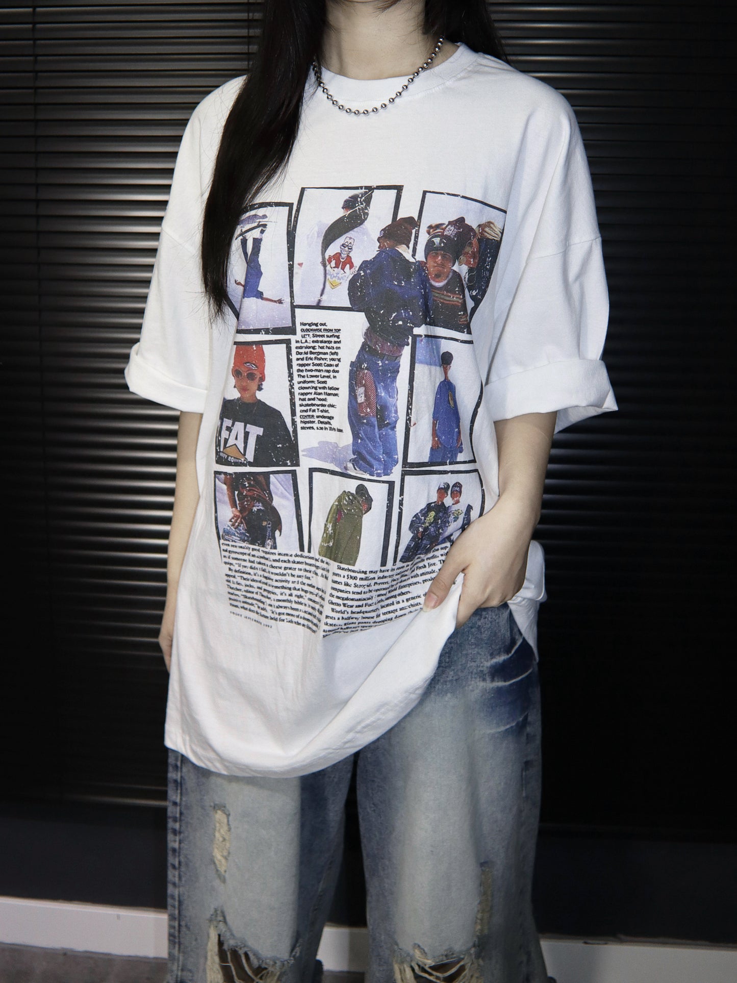 skateboard boy print tee