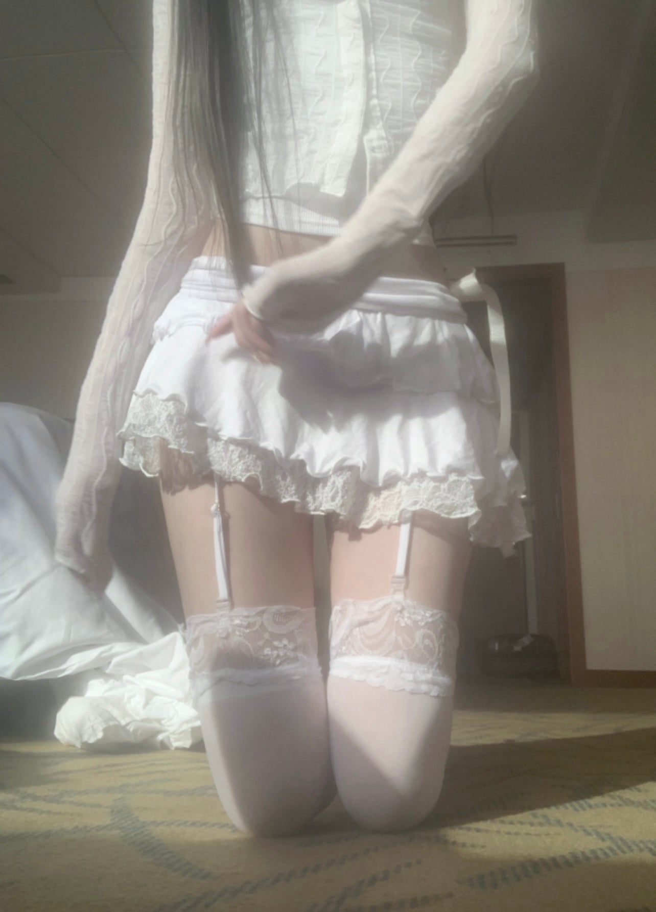 Angel ribbon lace cake skirt