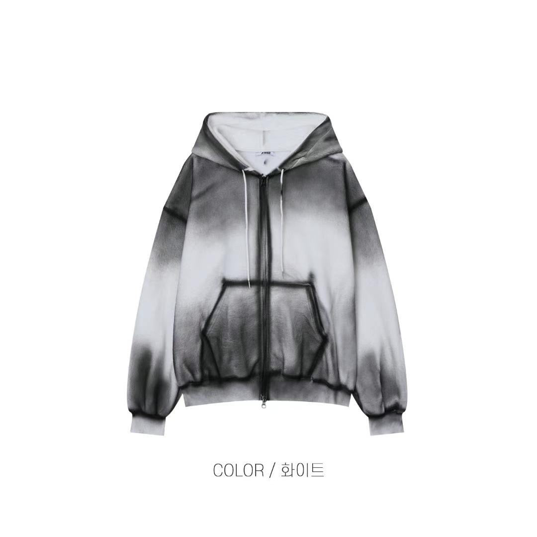 [unisex] 雲朵渲染漸變拉鍊hoodie