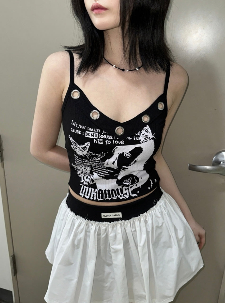 Girl with butterfly tank top (with padding)