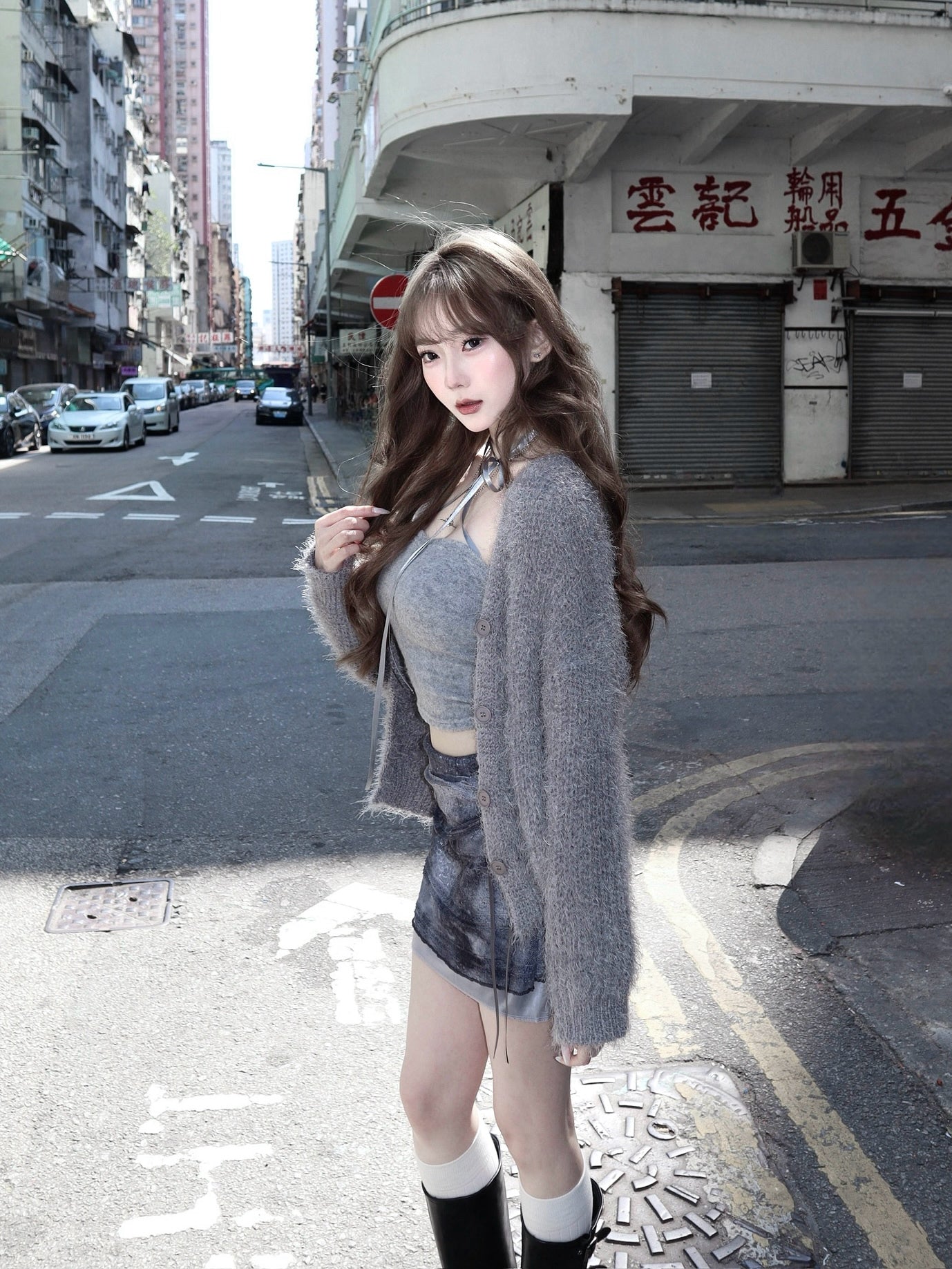 綁帶毛絨絨tube top