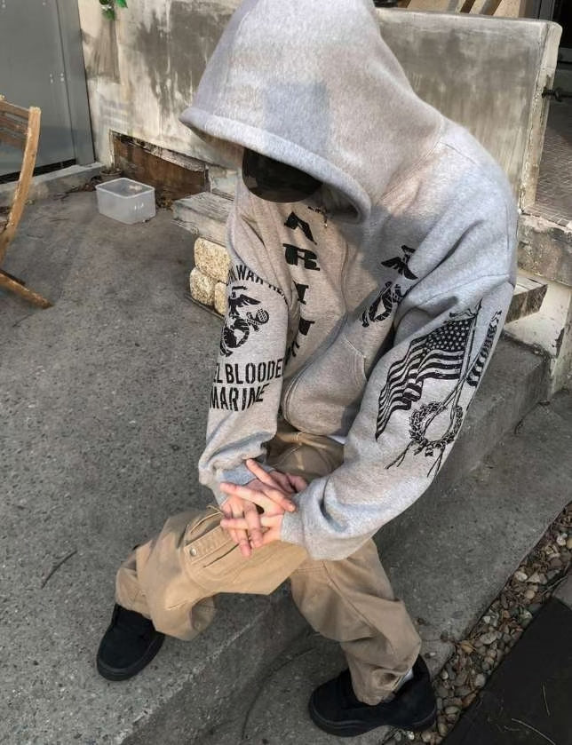 ‘MARINES’ hoodie zip up