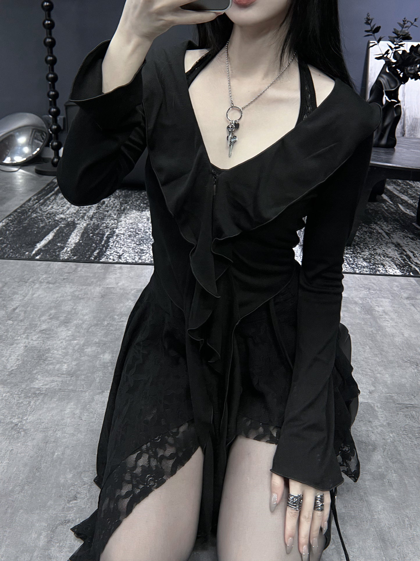 Secrets ruffle cardigan