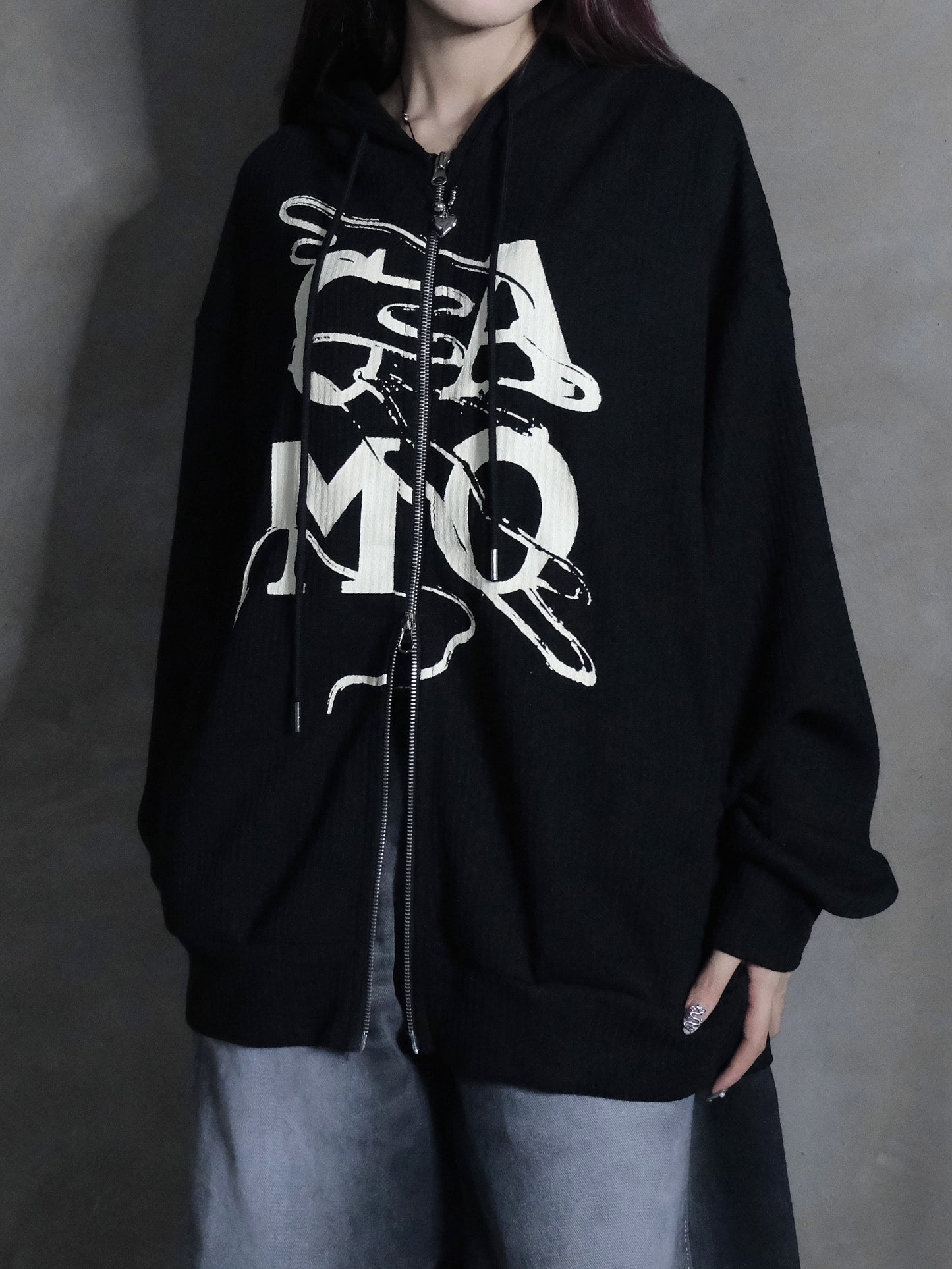 [unisex] Camo print hoodie zipup