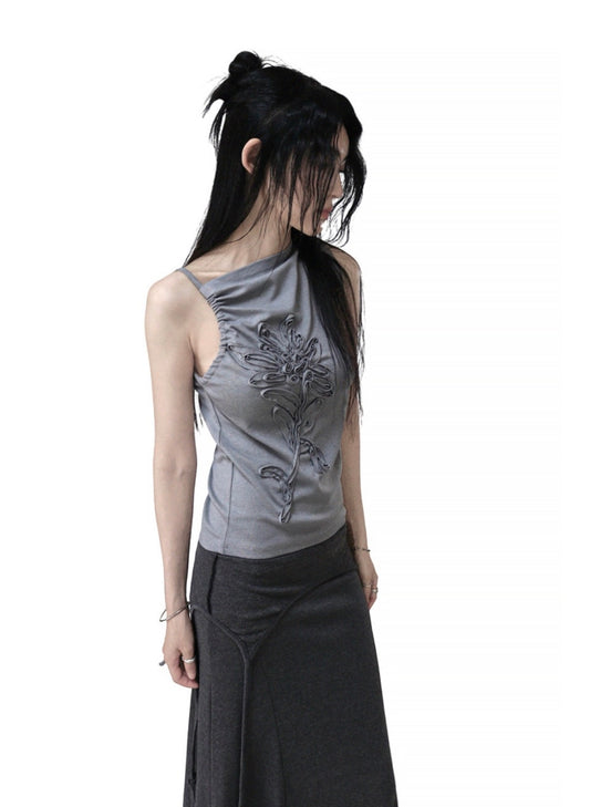 ‘Orange flower’ sleeveless