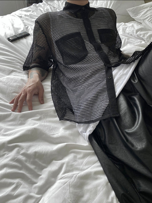 Net short sleeve shirt