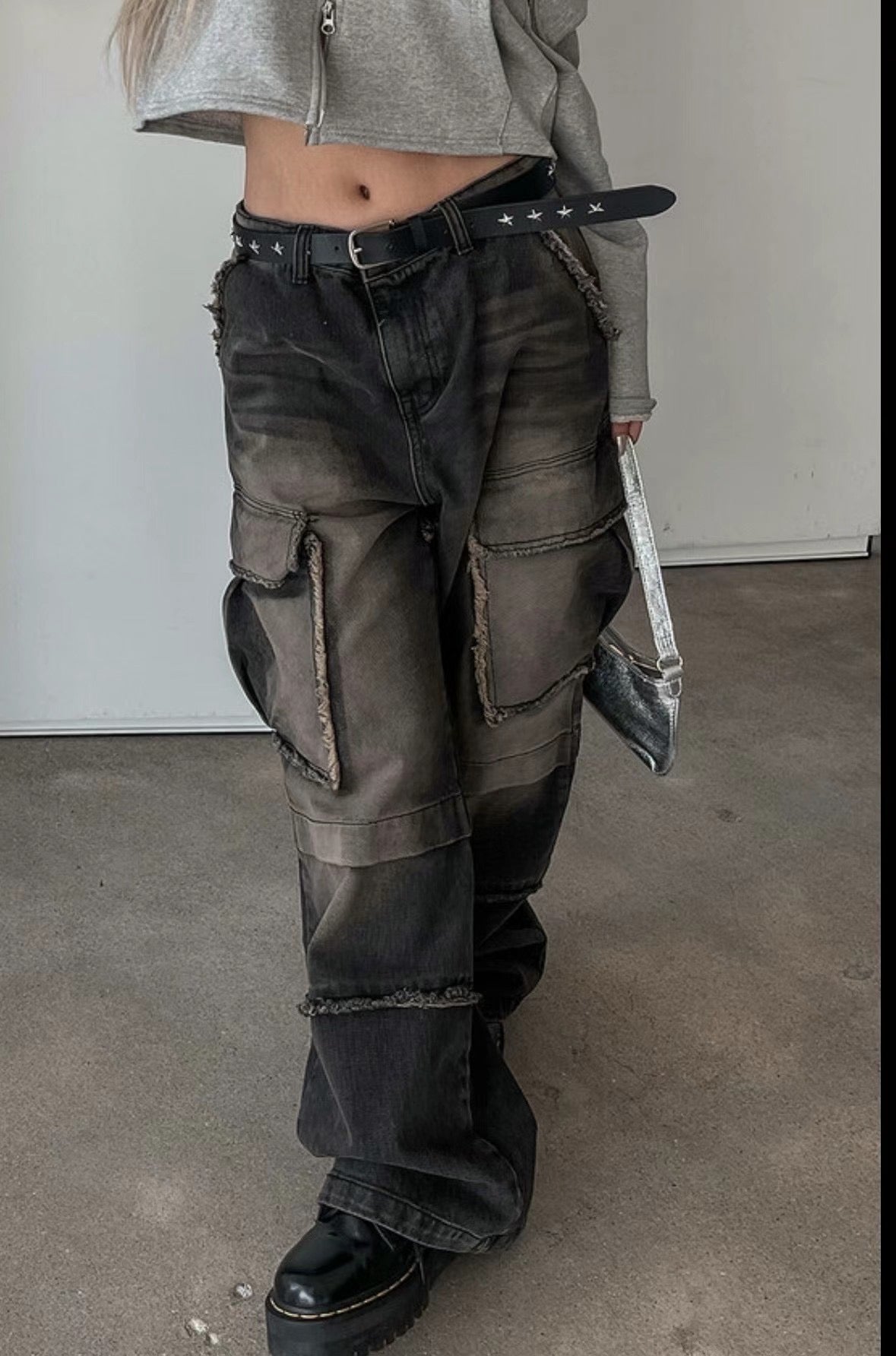 [unisex] 啡黑色100分牛仔褲