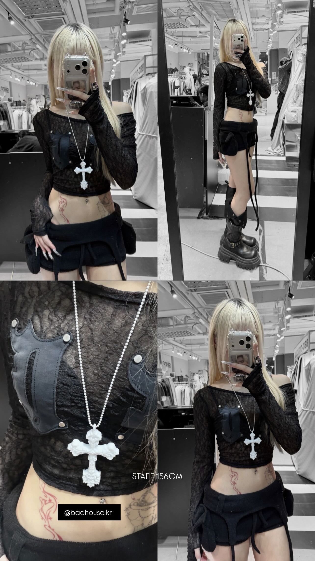 ‘okay cool’ see through top