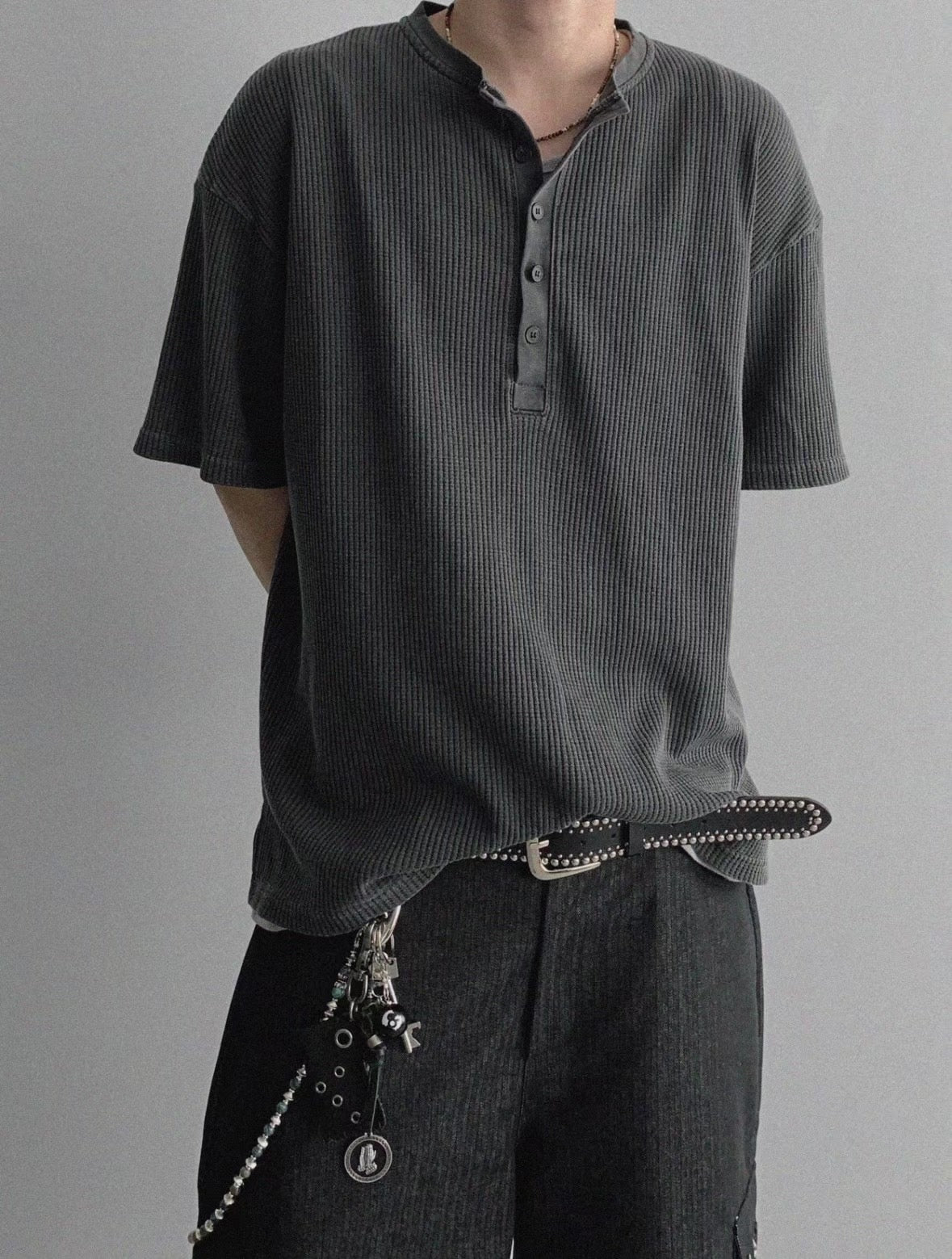 Waffle Henry collar tee