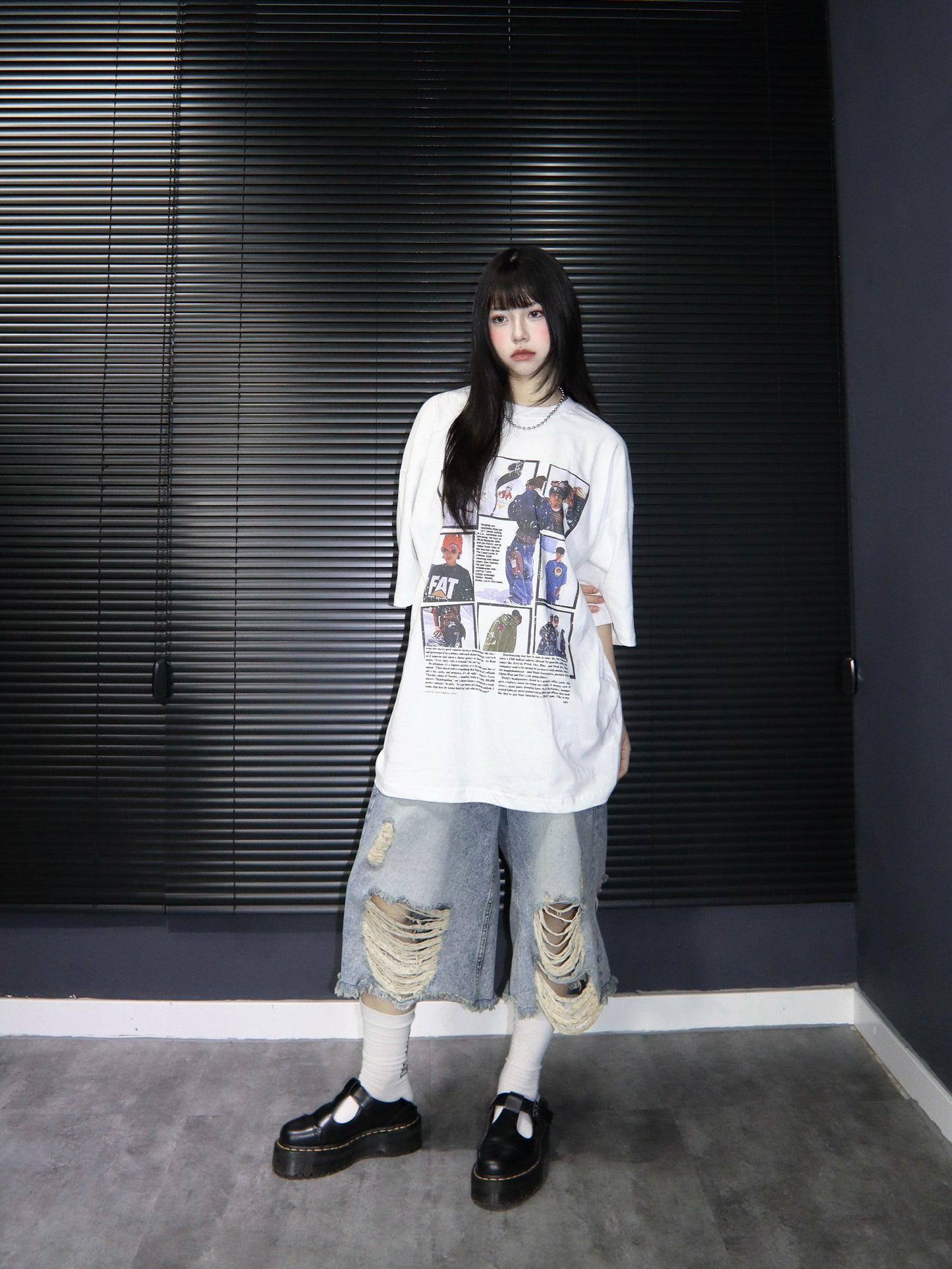 skateboard boy print tee
