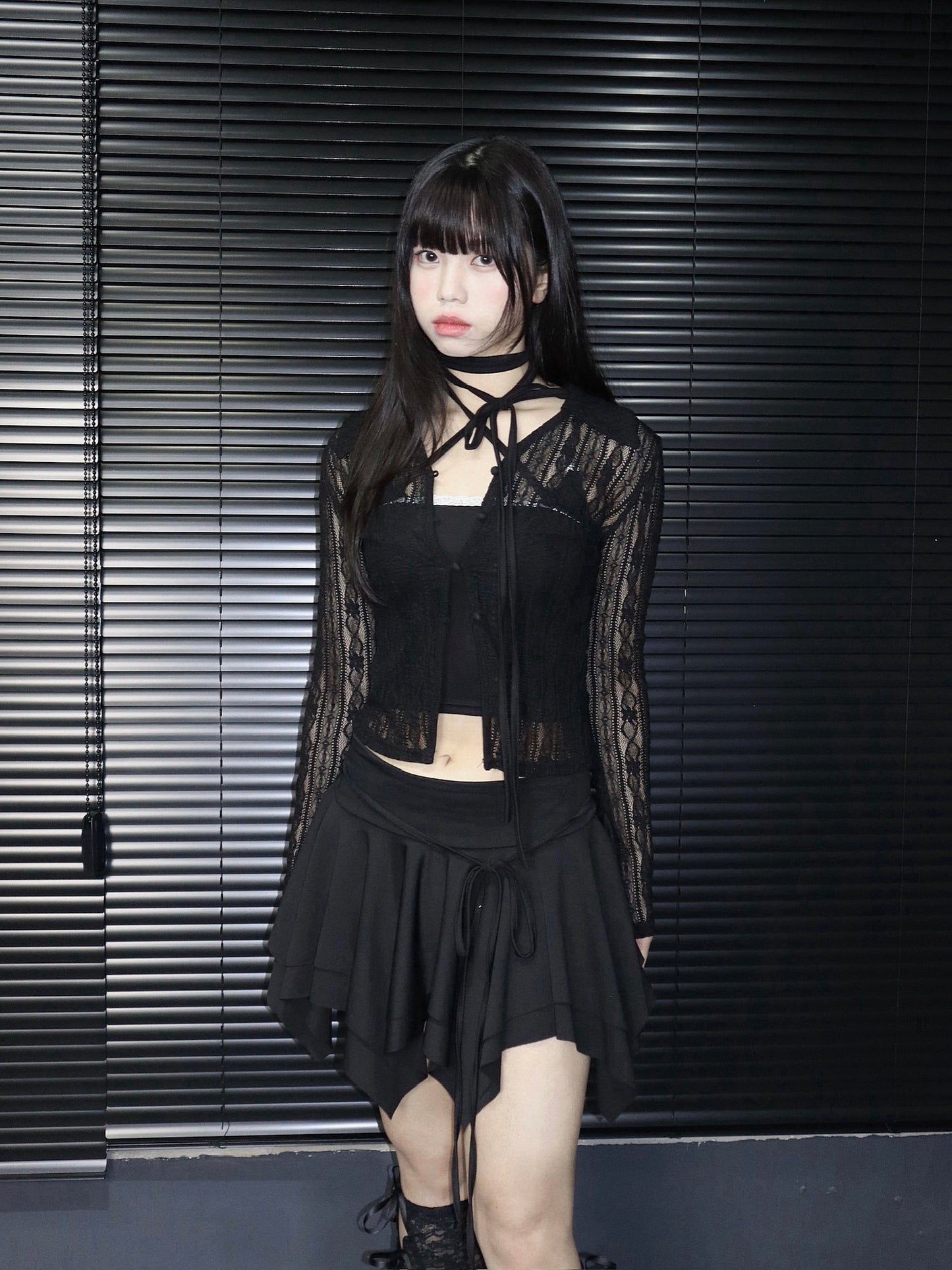 Flower pattern lace cardigan