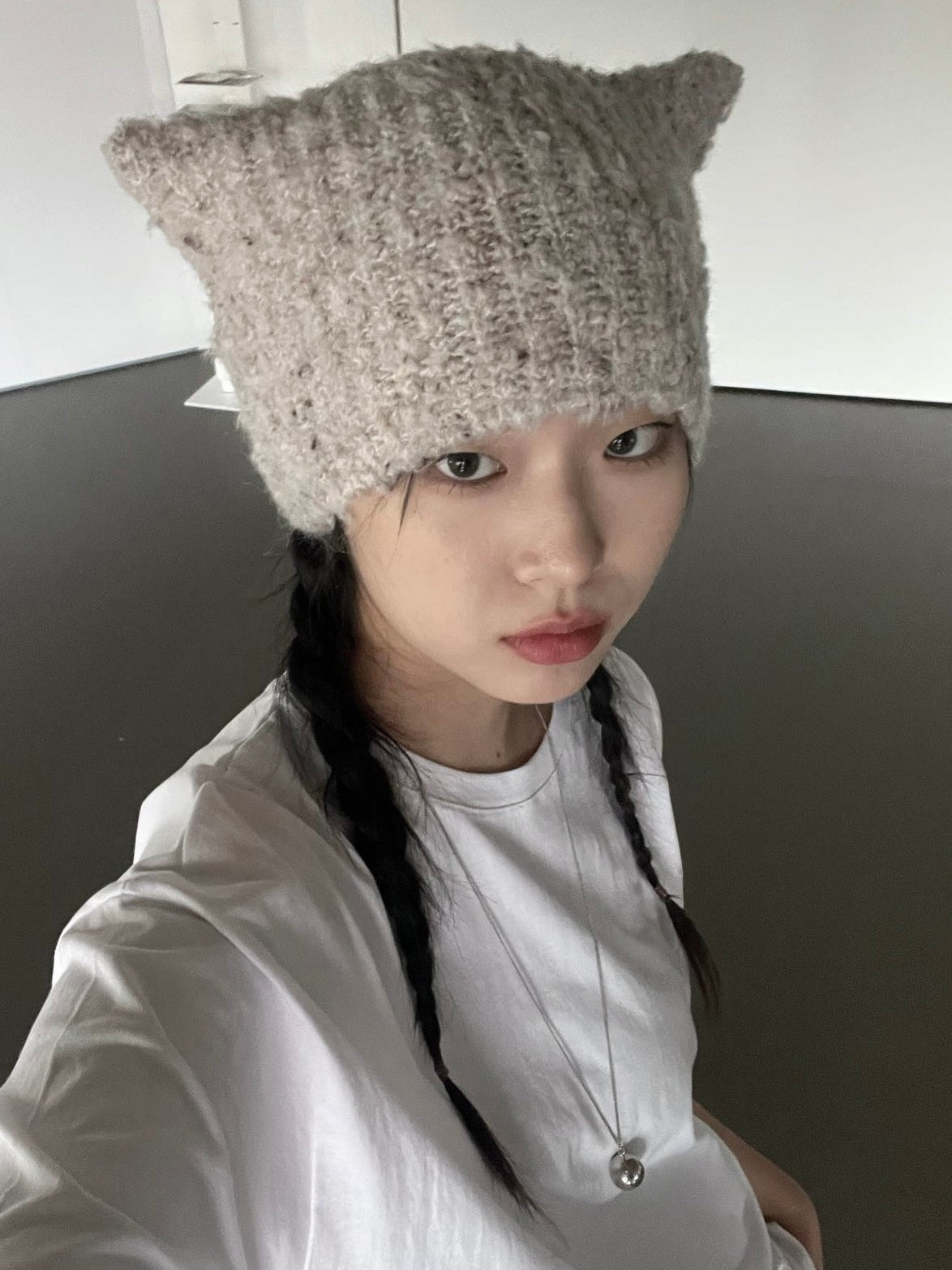 colour melange cat beanie