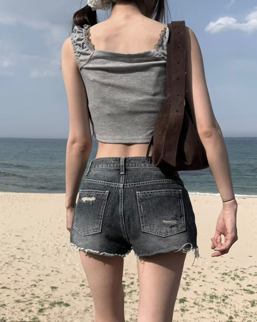 [ Karina同款🩶 ] Karina denim shorts