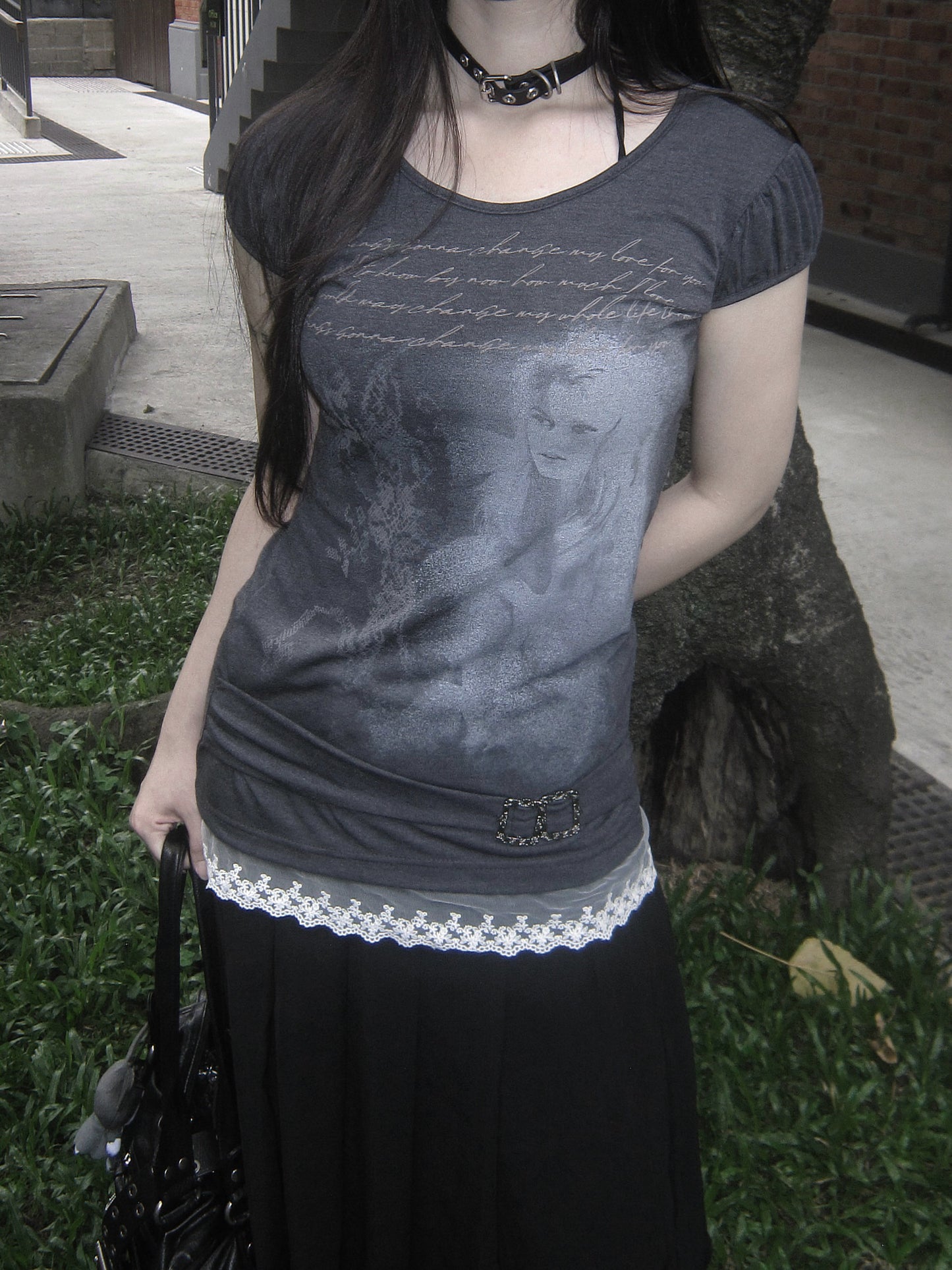 Heaven lace layer tee