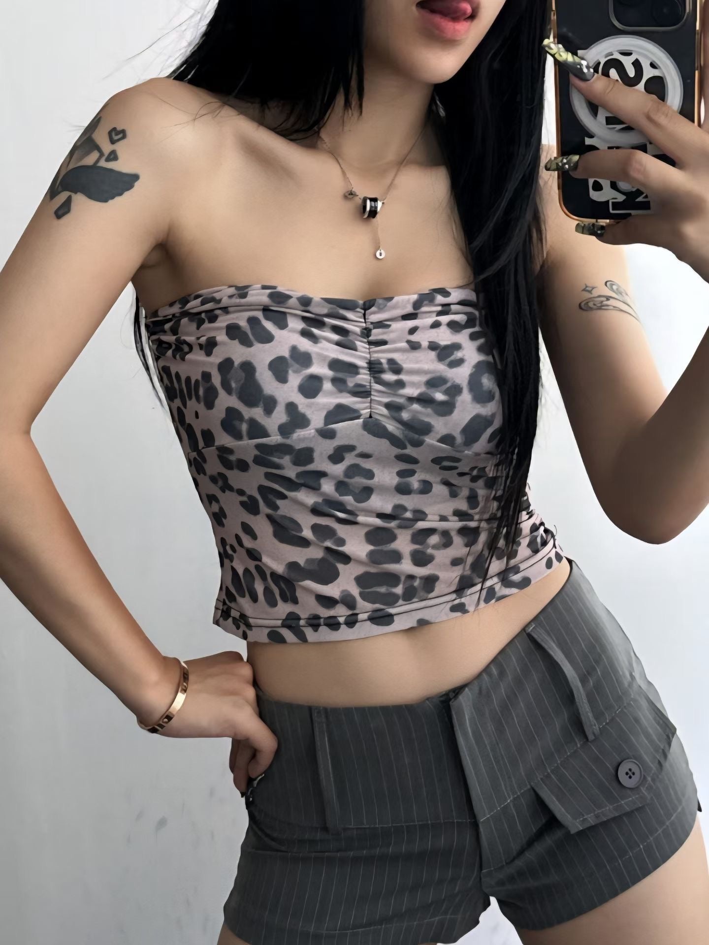 CANDY leopard print tube top