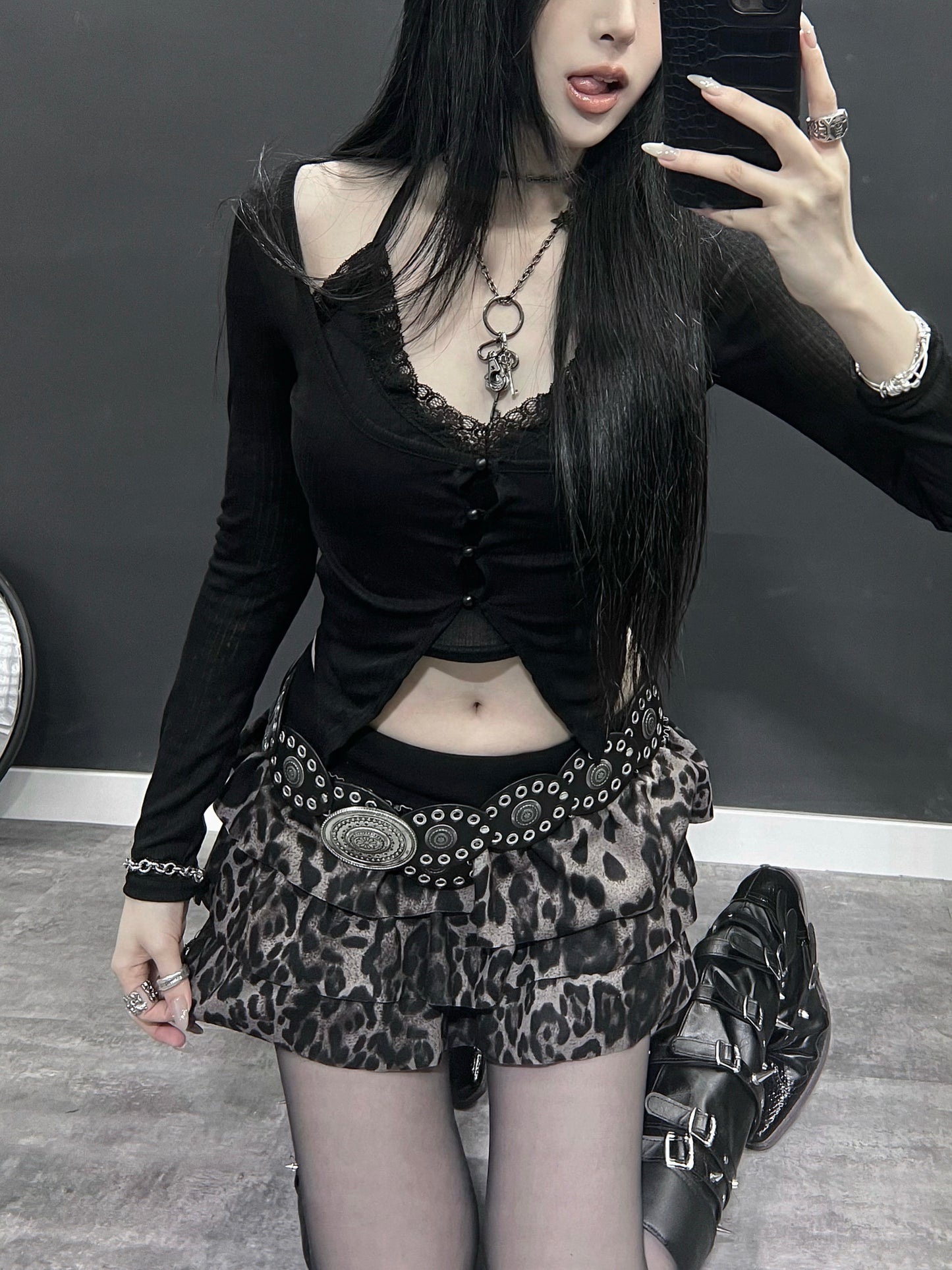 Leopard cake skirt