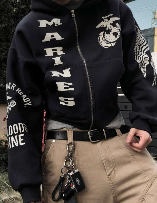 ‘MARINES’ hoodie zip up