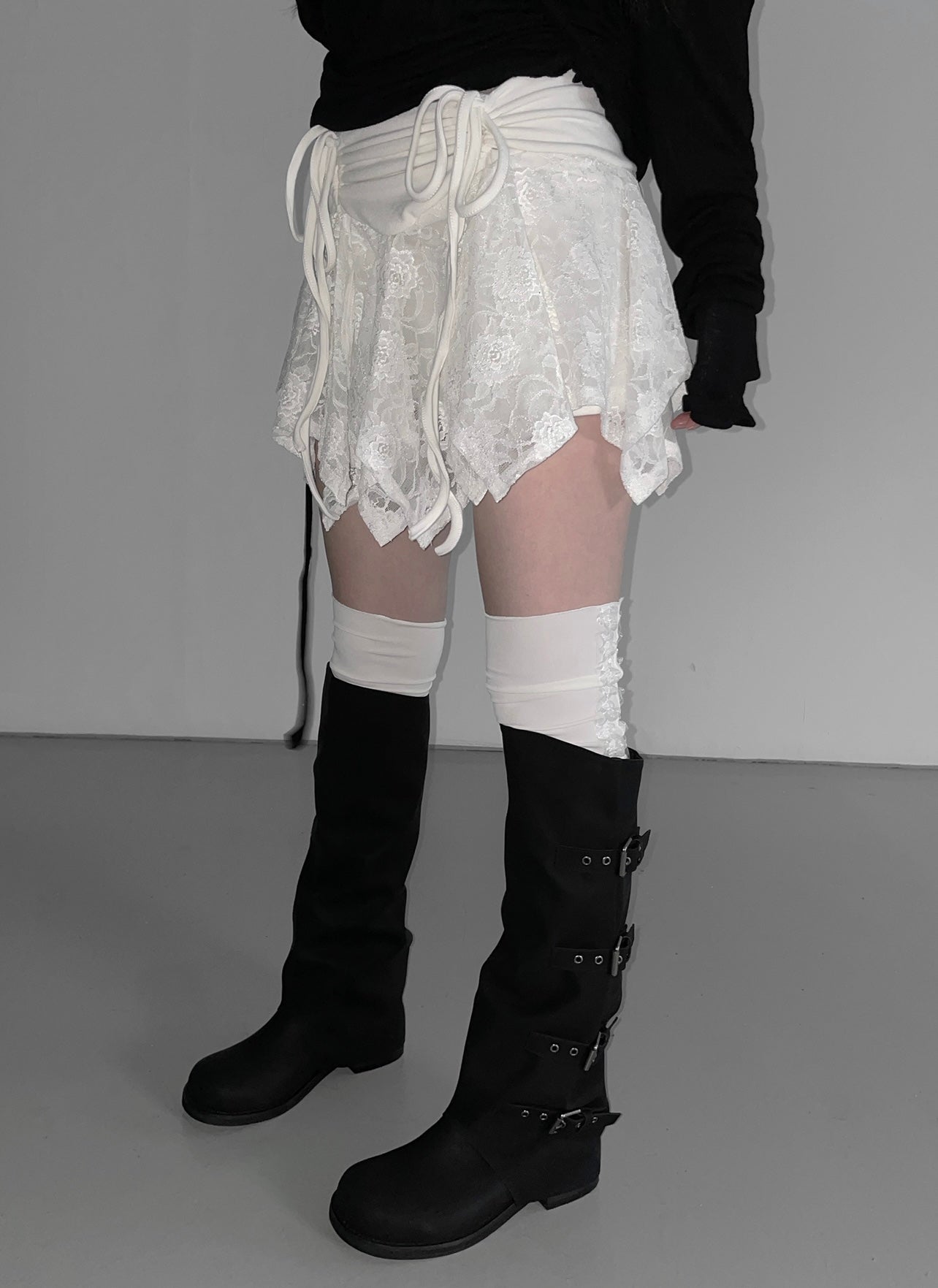 ‘HER’ irregular lace skirt