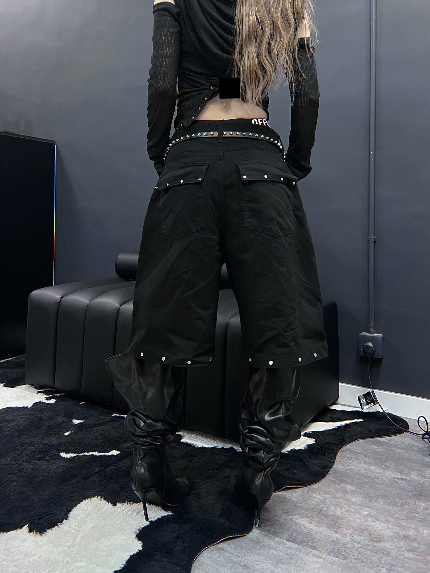 Jorts with rivets