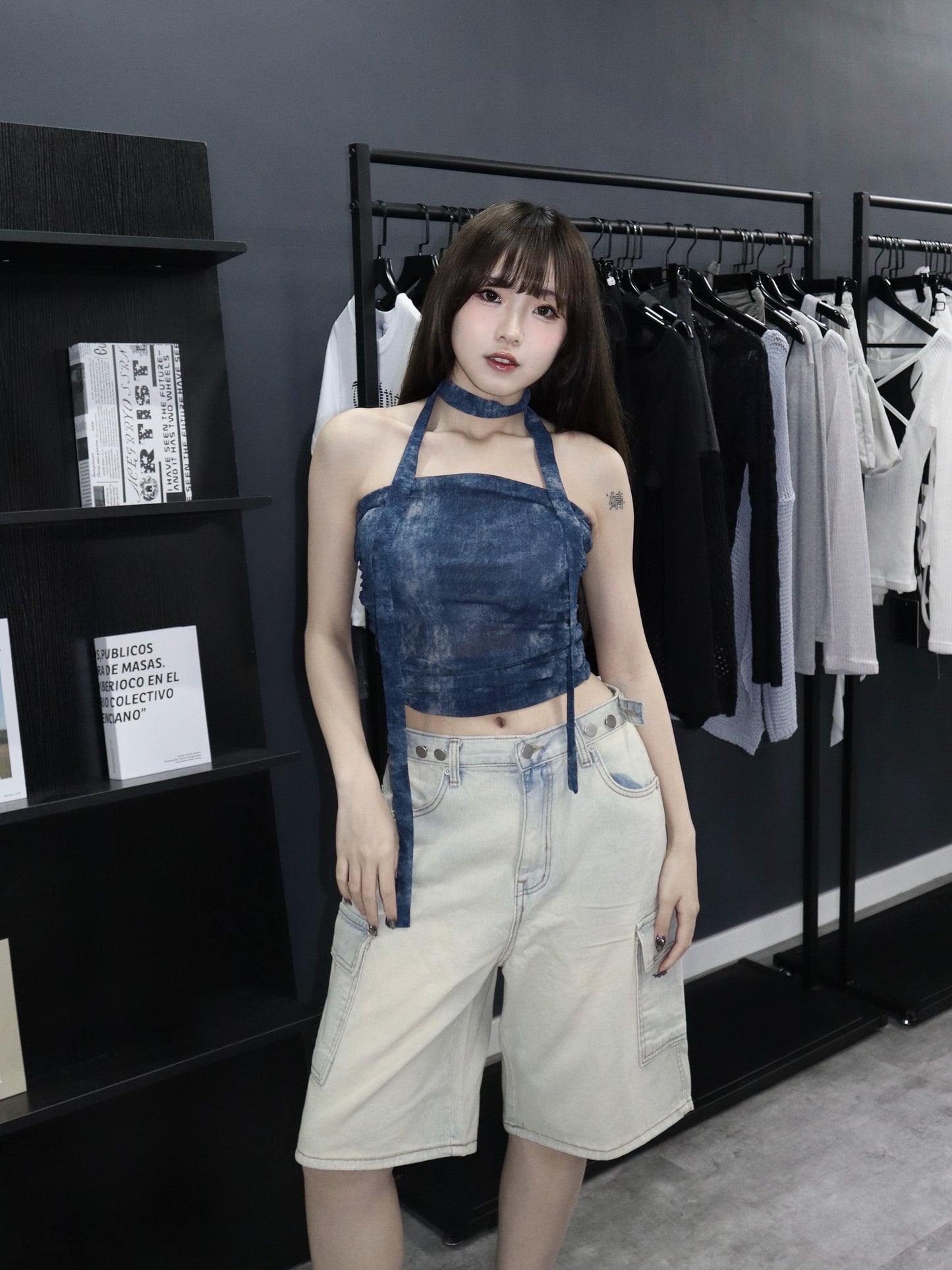 Tie dye tube top with muffler
