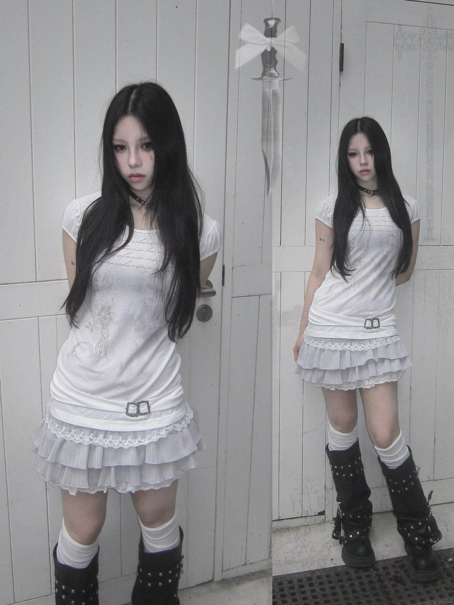 Heaven lace layer tee