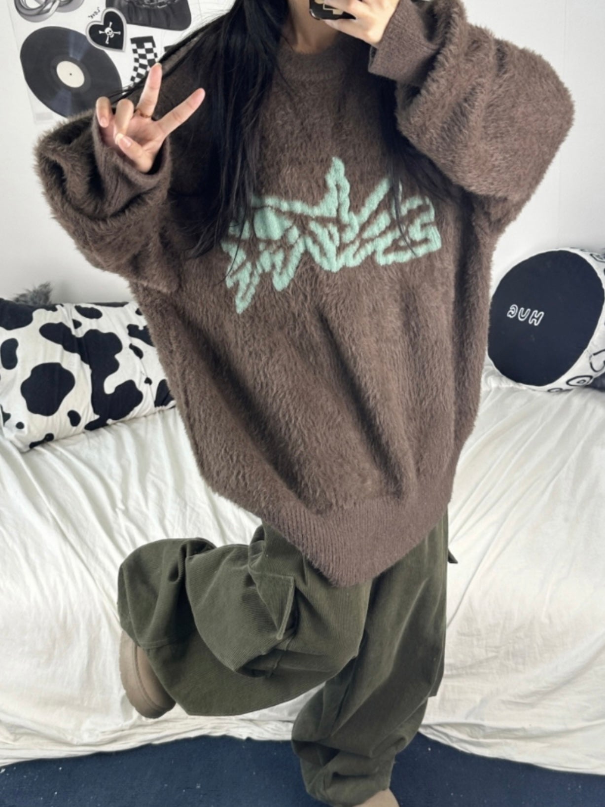 [unisex] Oversized faux fur sweatshirt