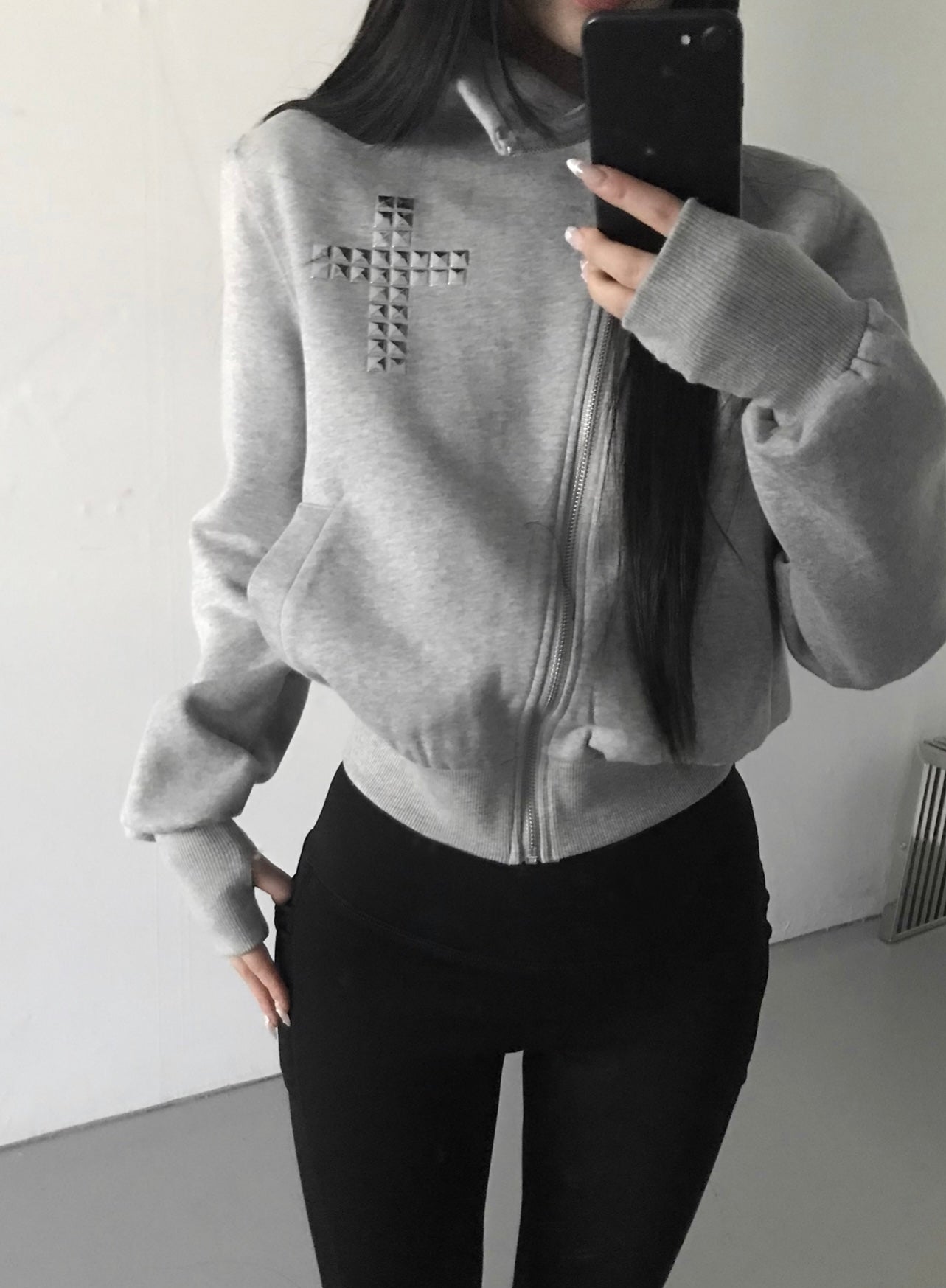 Metal cross zipper jk