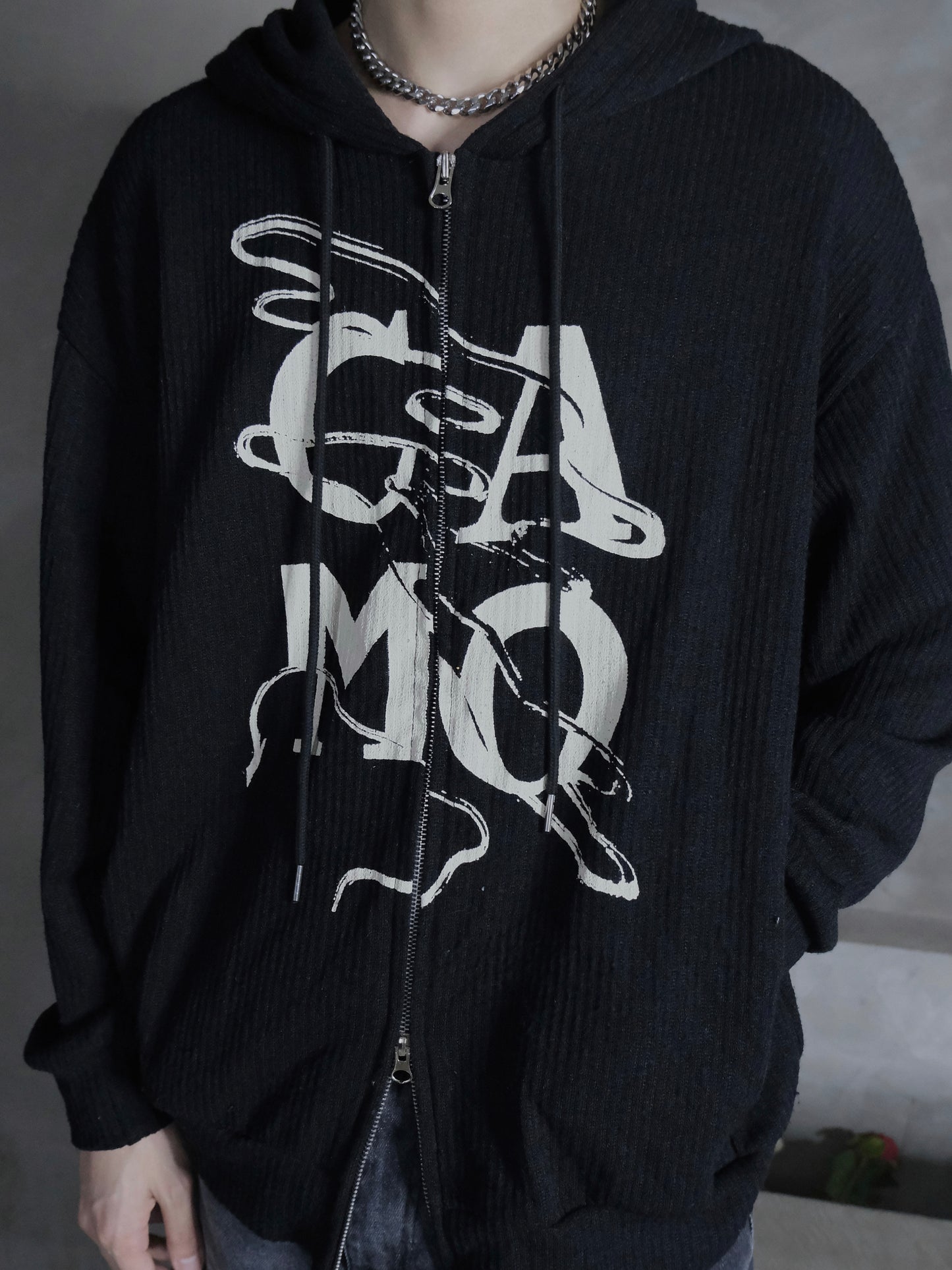 [unisex] Camo print hoodie zipup