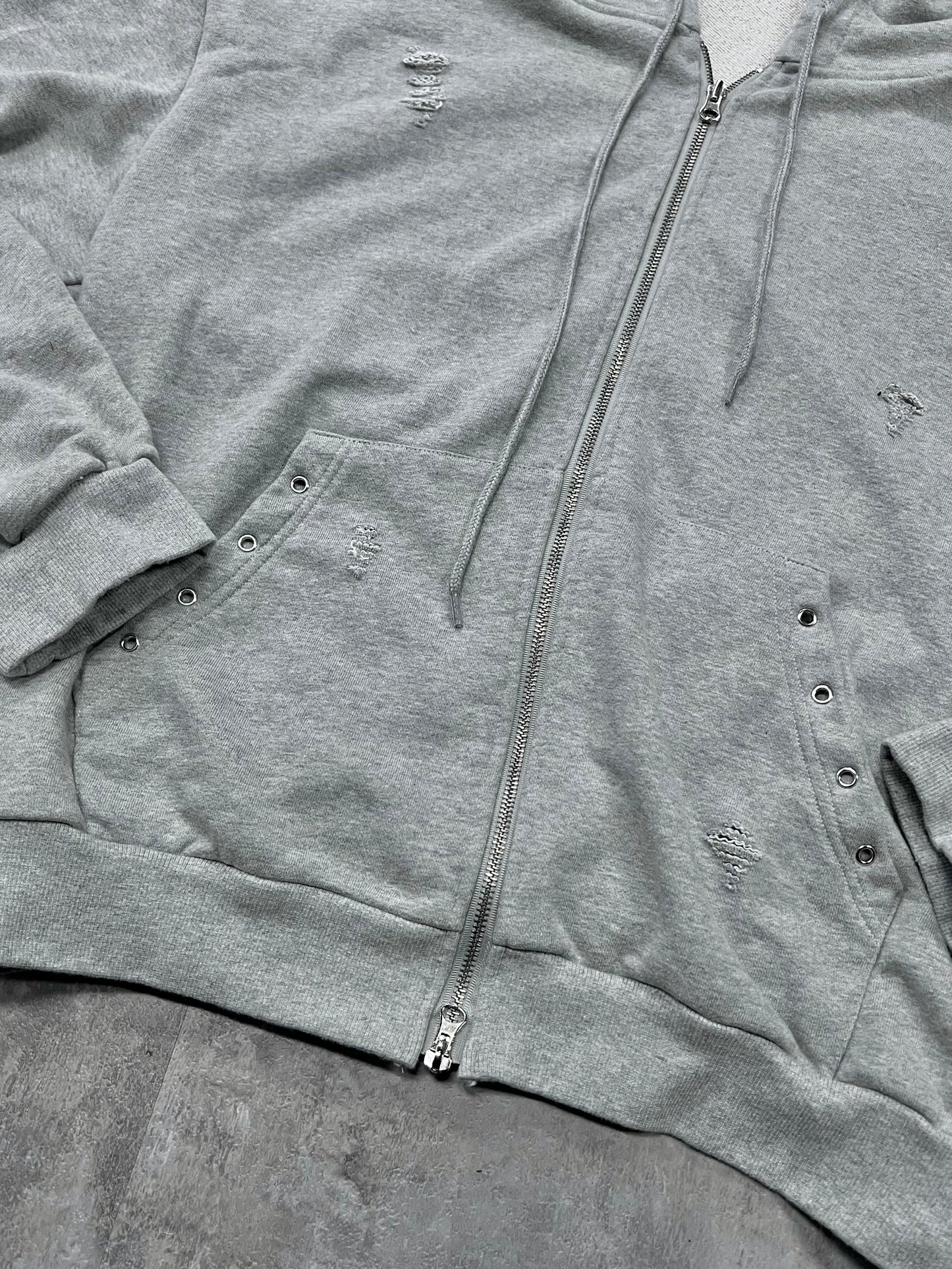 Eyelet hoodie zipup
