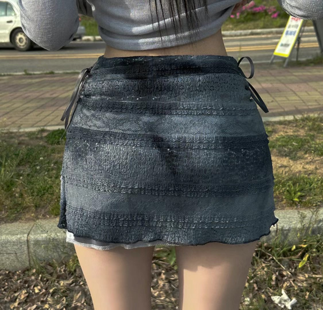 Tie dye lace skirt