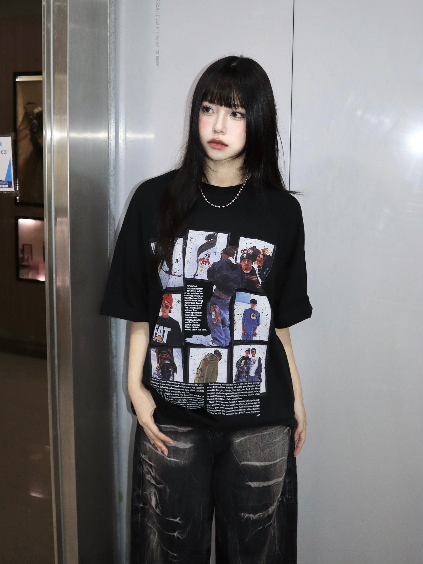 skateboard boy print tee
